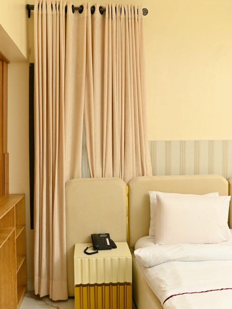 Stylish full-length mirror perfect for photos in the bedroom of our shortlet in Lekki.