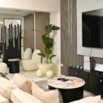 Large wardrobe with hangers and storage space for long stays in our Lekki shortlet.