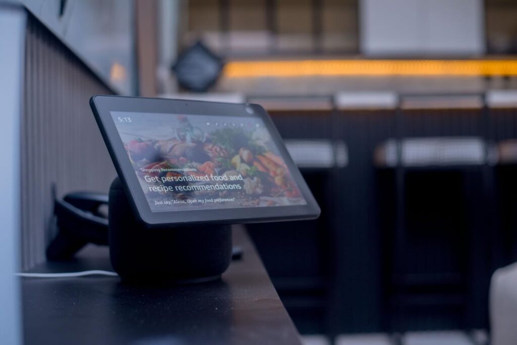 Morning coffee and toast setup on the clean kitchen counter of our luxury shortlet Lekki.