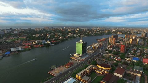 View of major corporate headquarters in Victoria Island, located minutes from our Premium Serviced Short Let Apartments.